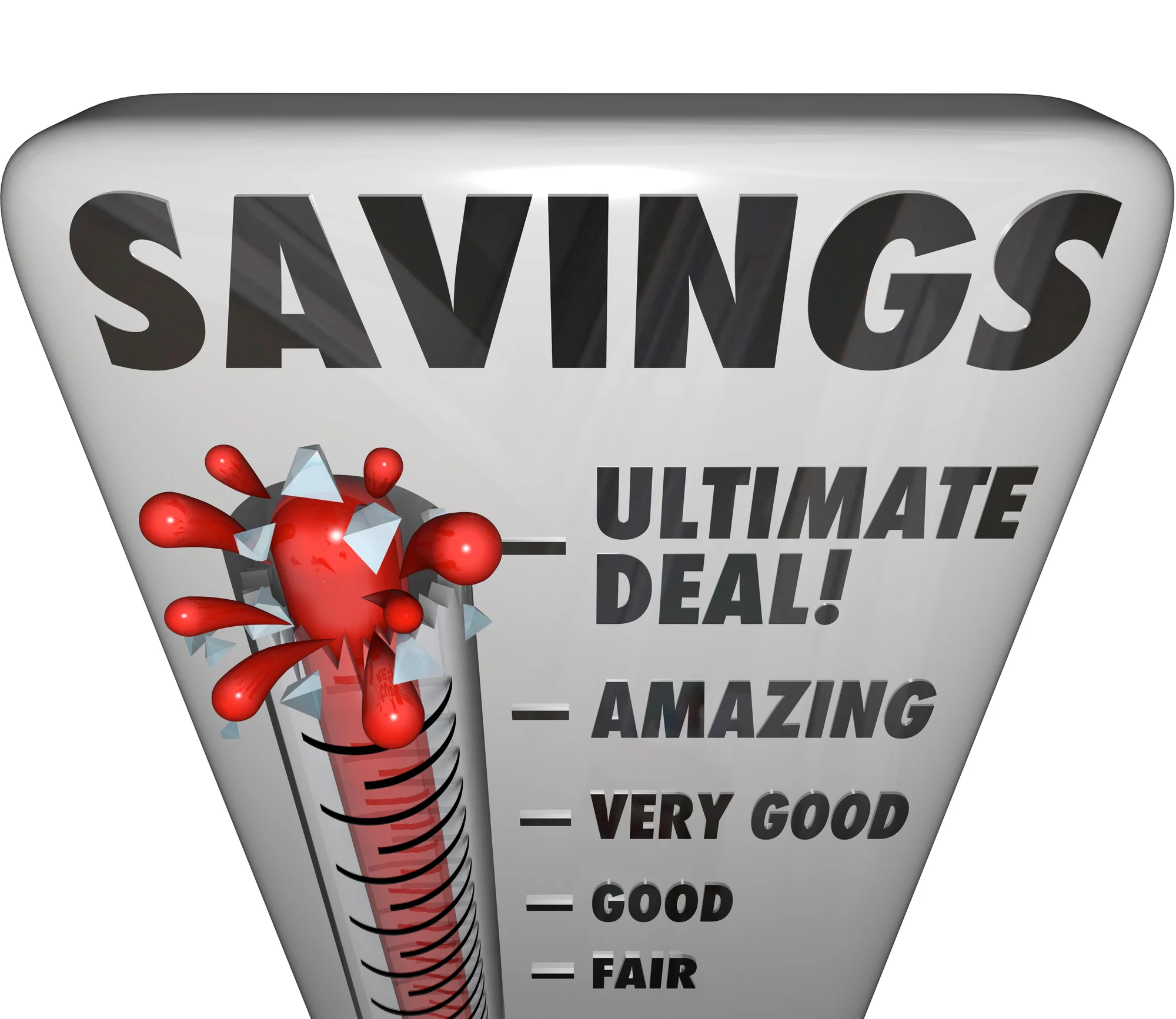 Savings Thermometer Store Sale Discount Bargain Deal Level